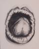 Open Mouth<br>2004, Charcoal on paper, 11” x14”